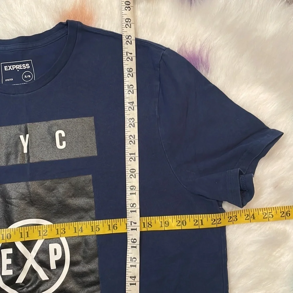 Express‎ Dark Blue Unisex Stretch T Shirt Size XL